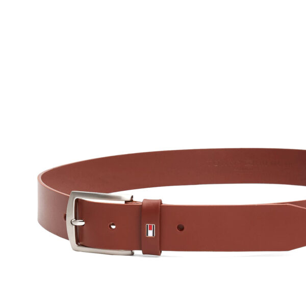 Tommy Hilfiger Denton Flag Keeper Leather Belt (Dark Tan) - Image 2