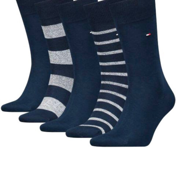 Tommy Hilfiger Men’s Socks 5 Pack Giftbox (Navy Blue)