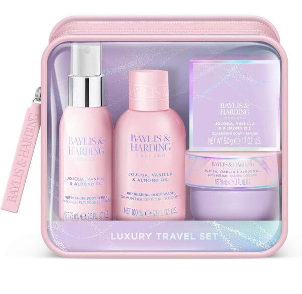 Baylis & Harding Jojoba, Vanilla & Almond Oil Luxury Travel Wash Bag Gift Set