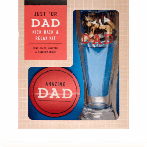 Just For Dad Pint Glass, Coaster & Savoury Snack Set