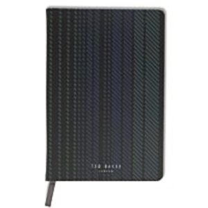 WILSTON Black/Green/Navy Printed Weave A5 Notebook