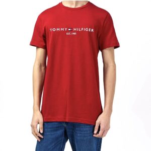 Tommy Line Logo Tee Sn00 Red XMP Large